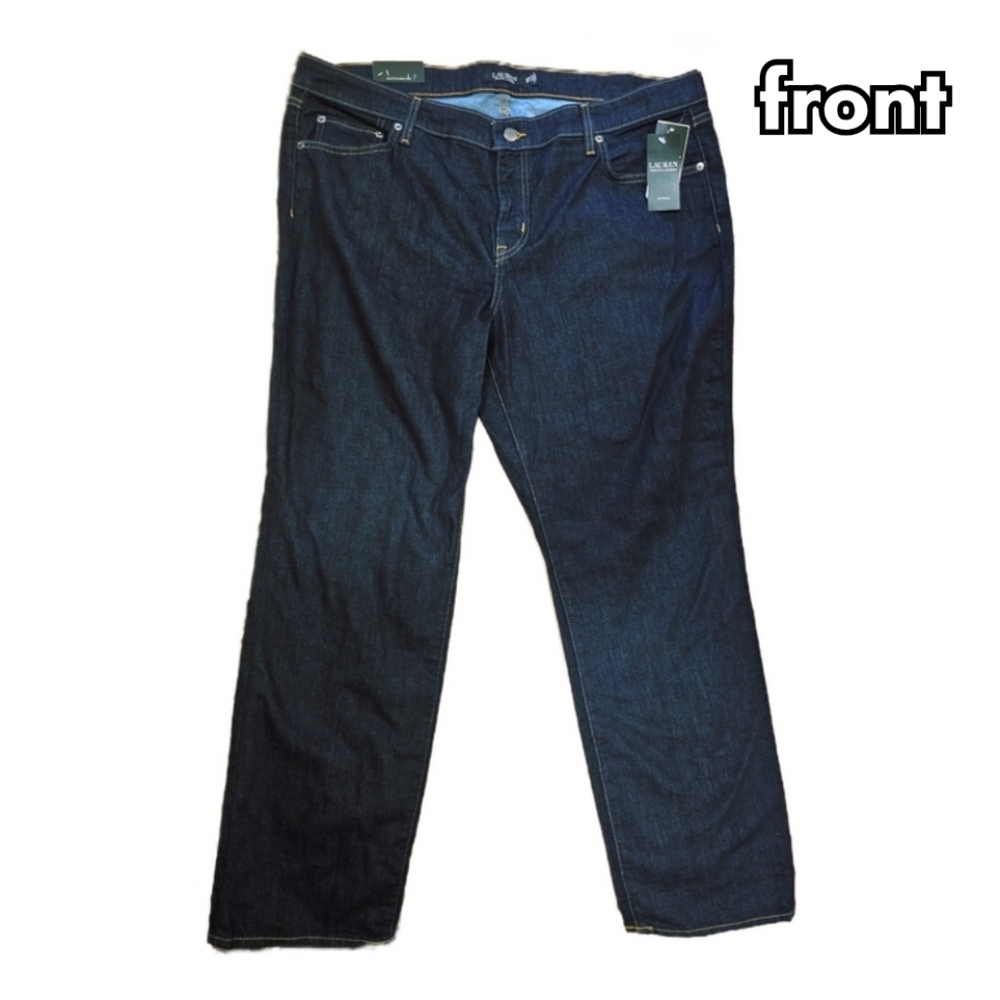 ralph lauren mid-rise straight leg super stretch jeans size 20W x 30
